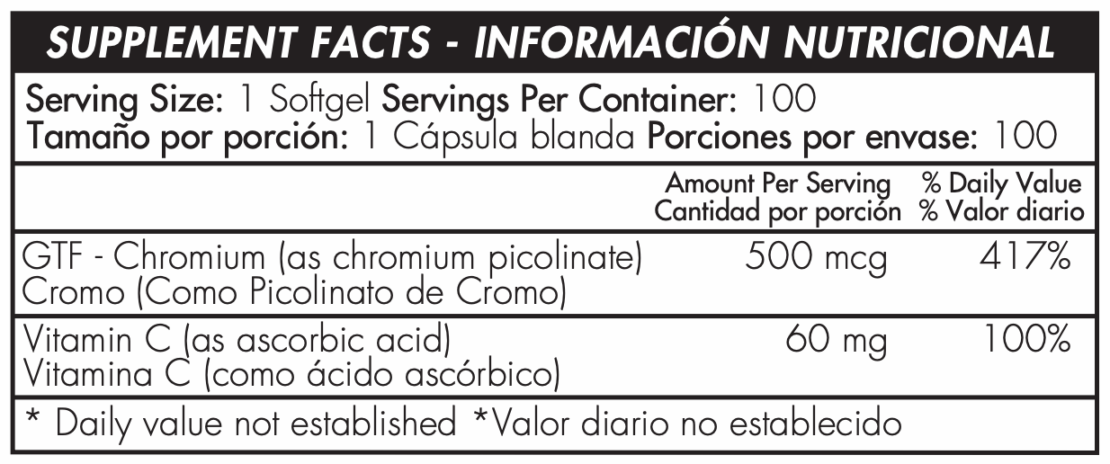 CHROMIUM PICOLINATE 200 MCG 100 SOFTGELS