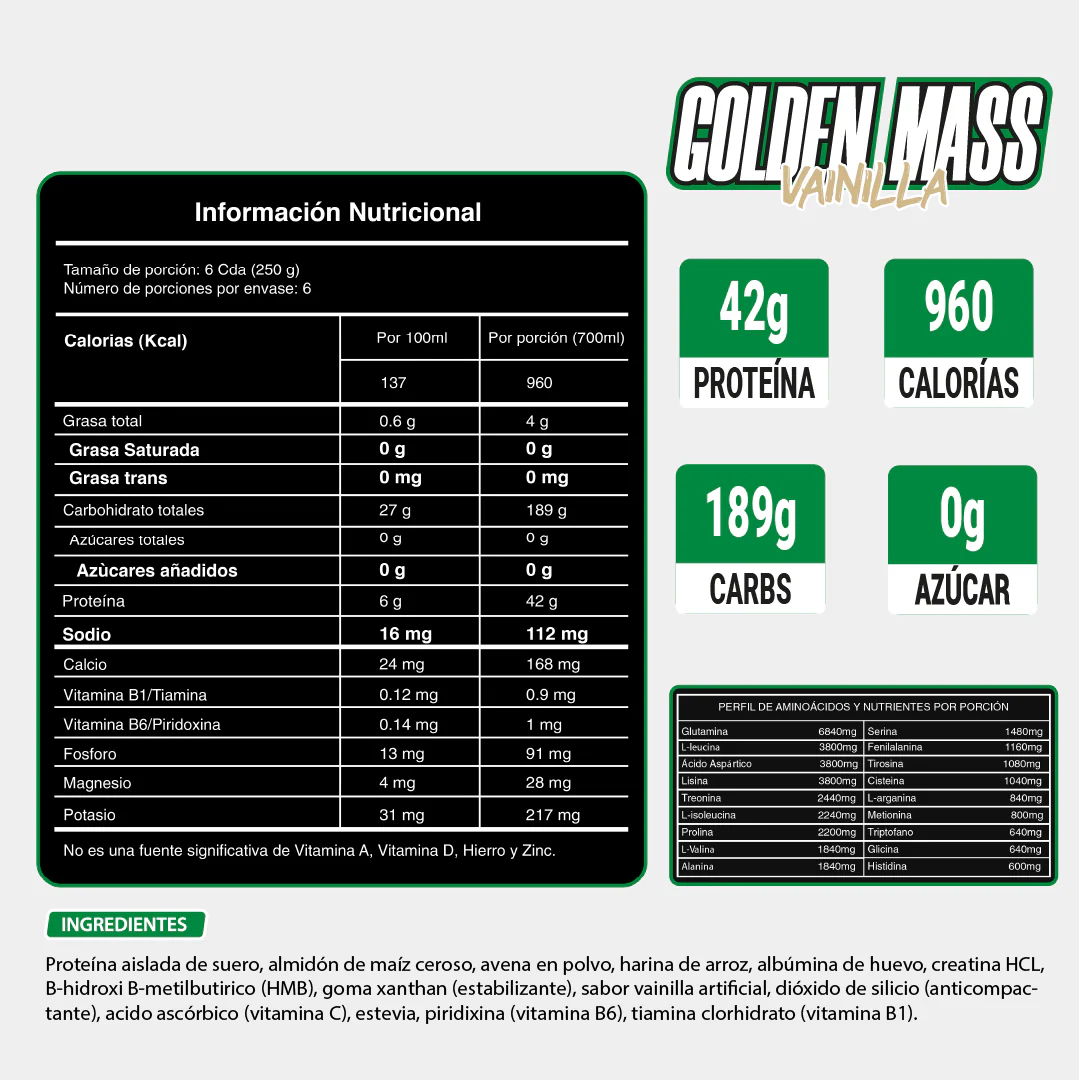 GOLDEN MASS ELITE SUPPLEMENTS 3 LB